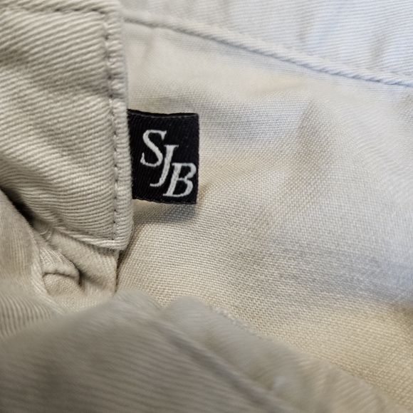 NWOT St. John's Bay Mens Belted Khaki Shorts Size 38 Beige Cotton Pocket Tag - Picture 7 of 11